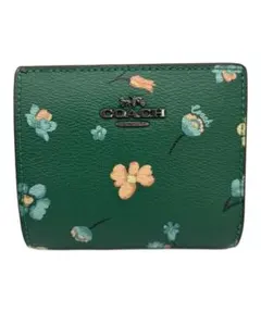 COACH 三つ折り財布 チェリー柄 ブルー - メルカリ