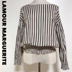 LAMOURMARGUERITE ティアンエクート コットン ボーダーブラウスMのサムネイル