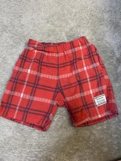 braushes 赤 チェック ハーフパンツ　110センチ