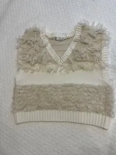 アイボリー ノースリーブ セーター M