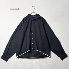 ミズイロインド ドット柄 ブラック ブラウス 水玉 シャツ 薄手 綿100