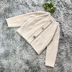 UNIQLO【L】クリーム色 ボア ショート ジャケット