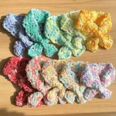 トリミングチョーカー　トリミングリボン　ハンドメイド　手編み　カラフル　犬猫