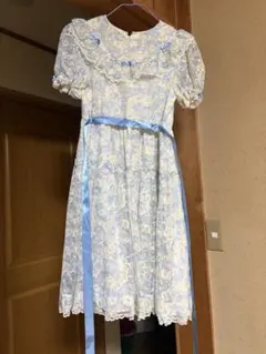 古着屋　水色花柄レースドレス