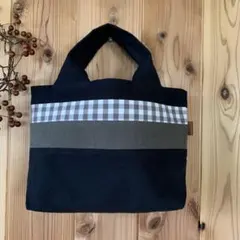 ハーフリネン　小さなトートバッグ　ハンドメイド