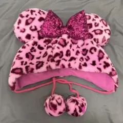 ディズニー ファンキャップ ミニー ヒョウ柄 ピンク
