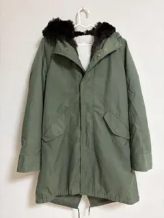 LEPSIM ジップモッズコート カーキ ファー付き　M