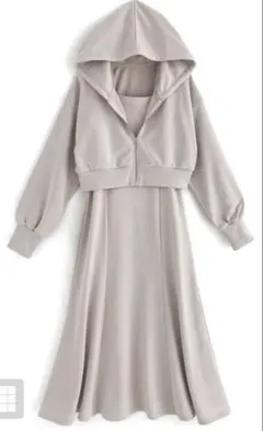 パーカーxワンピース裏毛スウェットセットアップ［pm269］