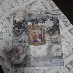 おすそ分けファイル　シャドーボックス　人物ステッカー　素材紙　ハンドメイド　雑貨