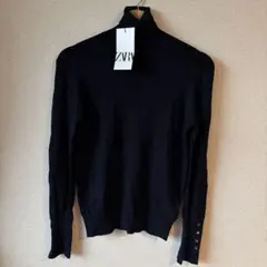 ZARA 黒 タートルネックセーター M