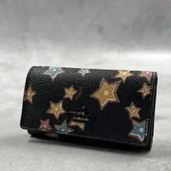 COACH ブラック レザー スター レディース キーケース 8508