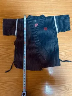 黒と白のストライプ 甚平セット 約95cm