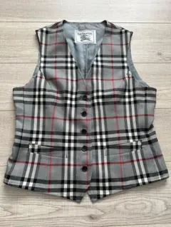Burberrys ノバチェック ベスト グレー 9AB2 ウール 90s