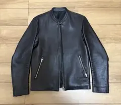 LIDNM ブラック シングルライダースジャケット