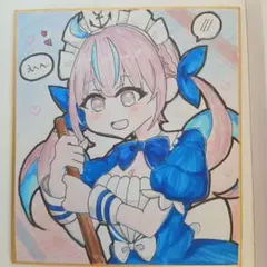 ホロライブ 湊あくあ あくたん 手描き イラスト