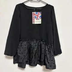 新品しまむら HK WORKS LONDON ドット ペプラム ブラウス LL