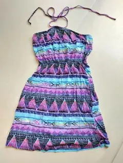 VOLCOMリゾートワンピ　ホルターネックワンピ