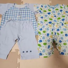 90cm　ベビー半袖パジャマおまとめ売り　クジラ柄　チェック　夏