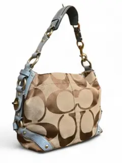美品✨COACH ワンショルダー シグネチャー 水色