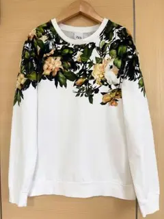 ZARA 花柄プリント スウェット Sサイズ