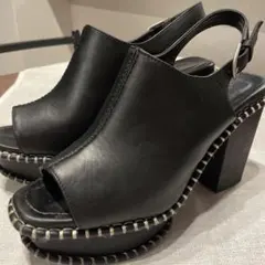 MOUSSY ブラックオープントゥサンダル M