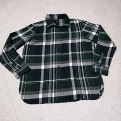 チェック柄 長袖 シャツ ダークグリーン M　ユニクロ