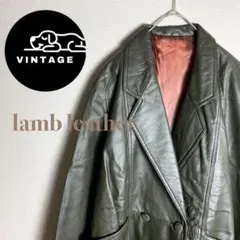【レザージャケット　ラムレザー　羊革　くすみカラー　古着】