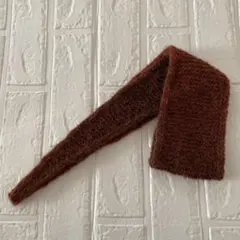 ソフィースカーフ　細長いマフラー　ブラウン系ニットロングマフラー