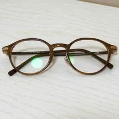 JINS ブラウン ラウンド型 メガネ (度あり)