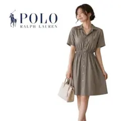 Polo Ralph Lauren グレー リネンシャツワンピース 半袖