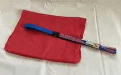 花模様 帯締め • ちりめん無地帯揚げ　セット　ピンク×ブルー　正絹