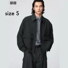 【新品タグ付き/S】UNIQLO U ショートブルゾン ブラック