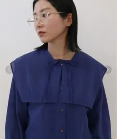 yuni　コットン　ピンタック　セパレートカラー　ブラウス