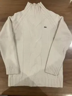 Lacoste ケーブルニット ハイネック セーター