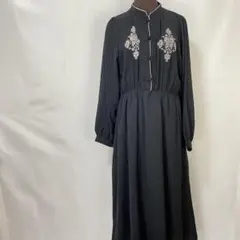 訳あり SHEENA DEL RAY ロングワンピース チャイナボタン ブラック