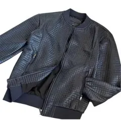 ZARA MAN ジップアップブルゾン MA-1ジャケット フェイクレザー 黒