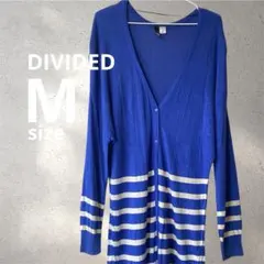 DIVIDED ディバイデッド ロングカーデ ボーダー M ブルー a 1-59のサムネイル