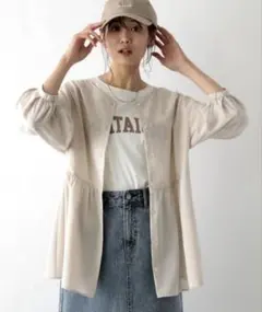 【美品】GLOBAL WORK 2way チュニック ベージュ Lのサムネイル