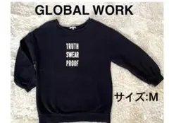 【GLOBAL WORK】レディース黒☆トップス　7分袖　サイズM