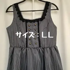 しまむら/しまみさ/青木美沙子/クラシカルジャンパースカート/ダークグレー/LL