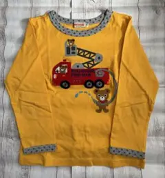 ミキハウス　プッチー　長袖　ロングTシャツ　消防車　乗り物　110cm