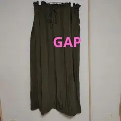 GAP ロングスカート カーキ ウエストゴム＊(S〜４L相当)