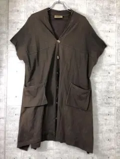 GA-ON インド製 古着 ポケット フロントボタン vネック ワンピース