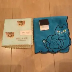 PAUL & JOE 猫のハンカチ　アナ・スイ　猫と薔薇タオルハンカチのセット