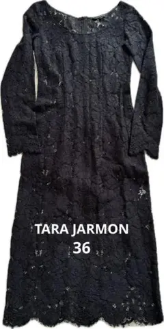 TARA JARMON ブラックレースワンピース 36のサムネイル