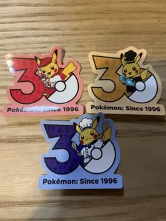 ポケモン 30周年記念 ヤドン ヤドキング ステッカー 3枚セット 韓国