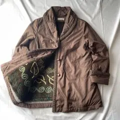 希少 90s ロング コート ブラウン レトロ ファー vintage 一点物