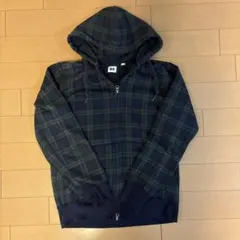 old UNIQLO ネイビーグリーンチェックパーカー