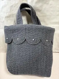☆新品☆ ヌビバッグ スカラップ グレー パール付 - メルカリ