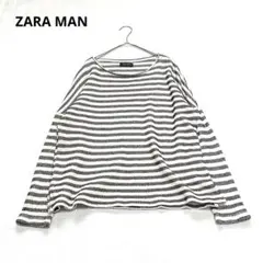 ZARA MAN ザラマン　長袖ボーダーカットソー　サイドスリット　USA M